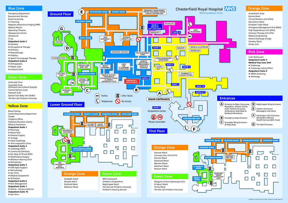 Hospital Corridor Plans Produced By Location Maps Ltd